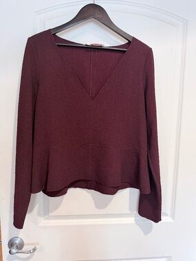 See by Chloe - burgundy peplum blouse